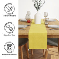 Embossed Velvet Pale Lime Table Runner