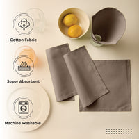 Cotton Taupe Table Napkins (Pack of 12)