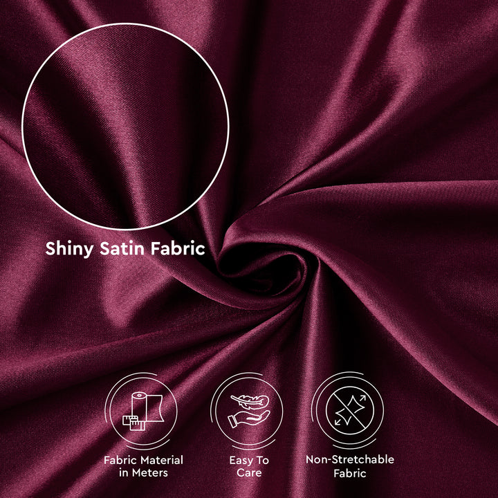 Satin Polyester Silk Dark Wine Fabric