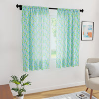 Polyester Triangles Aqua Curtain (Pack of 2)