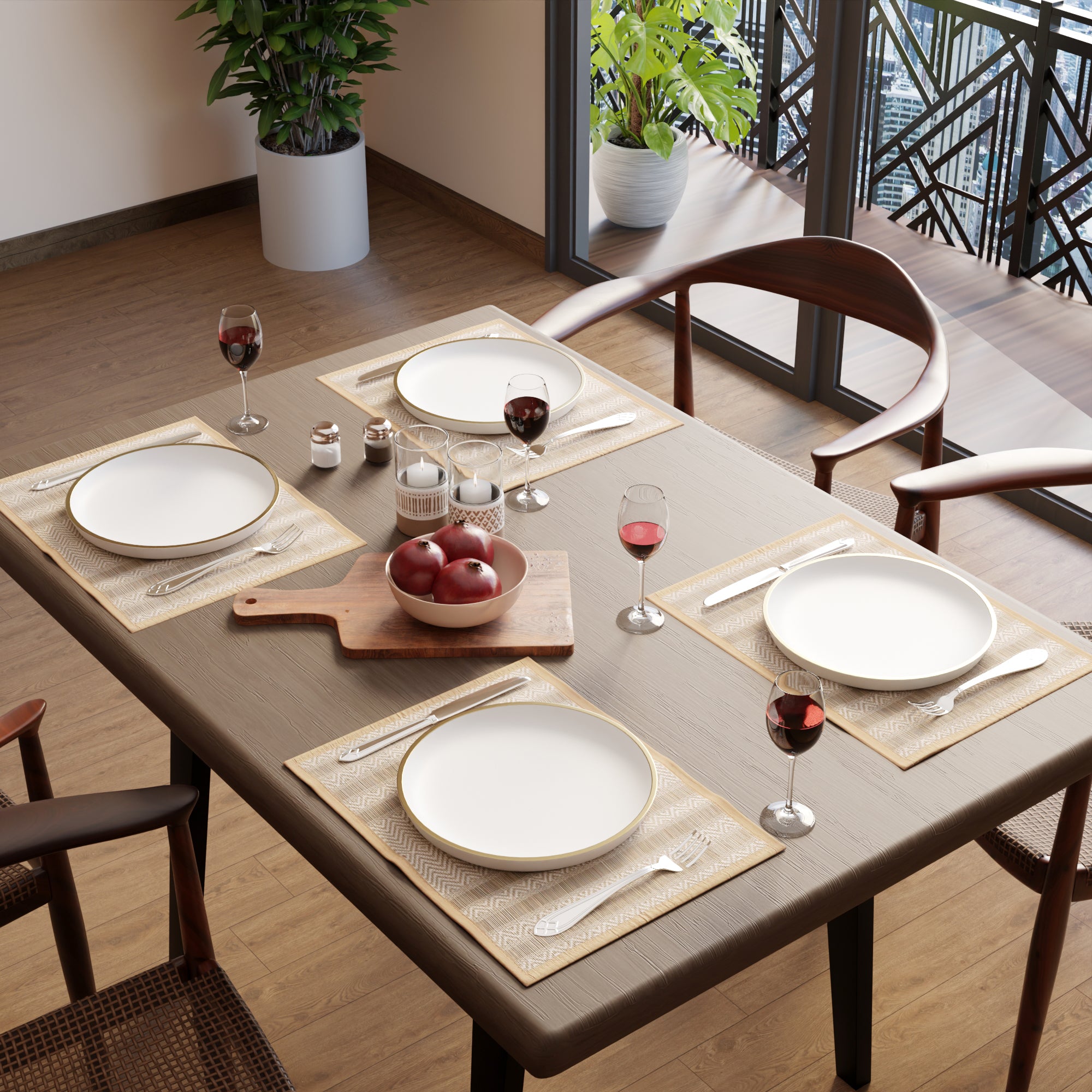 Madur Kathi Beige Placemat (Pack of 4)
