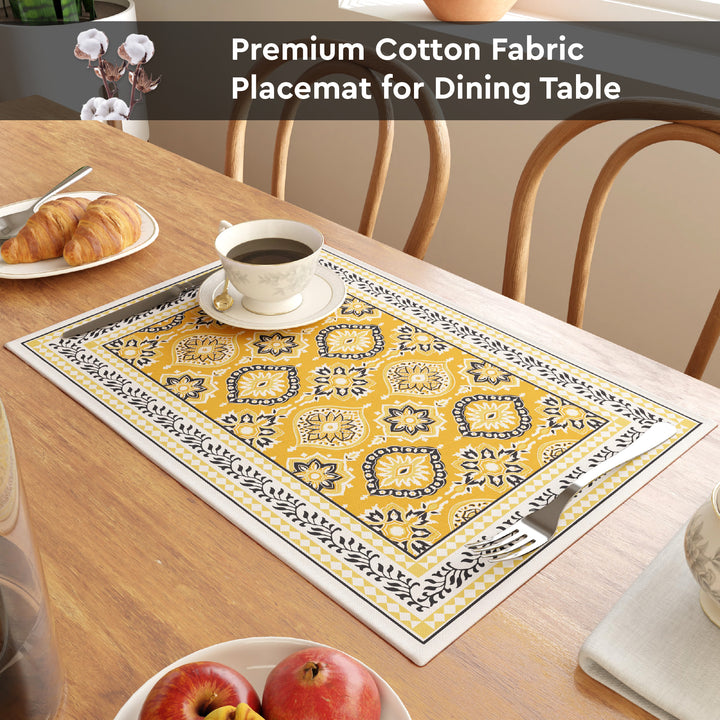 Cotton Yellow-03 Placemat (Pack of 6)
