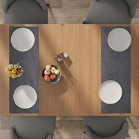 Chenille Grey Table Runner