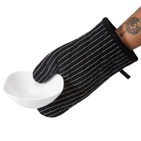 Cotton Butcher Stripes Black Oven Gloves (Pack of 2)