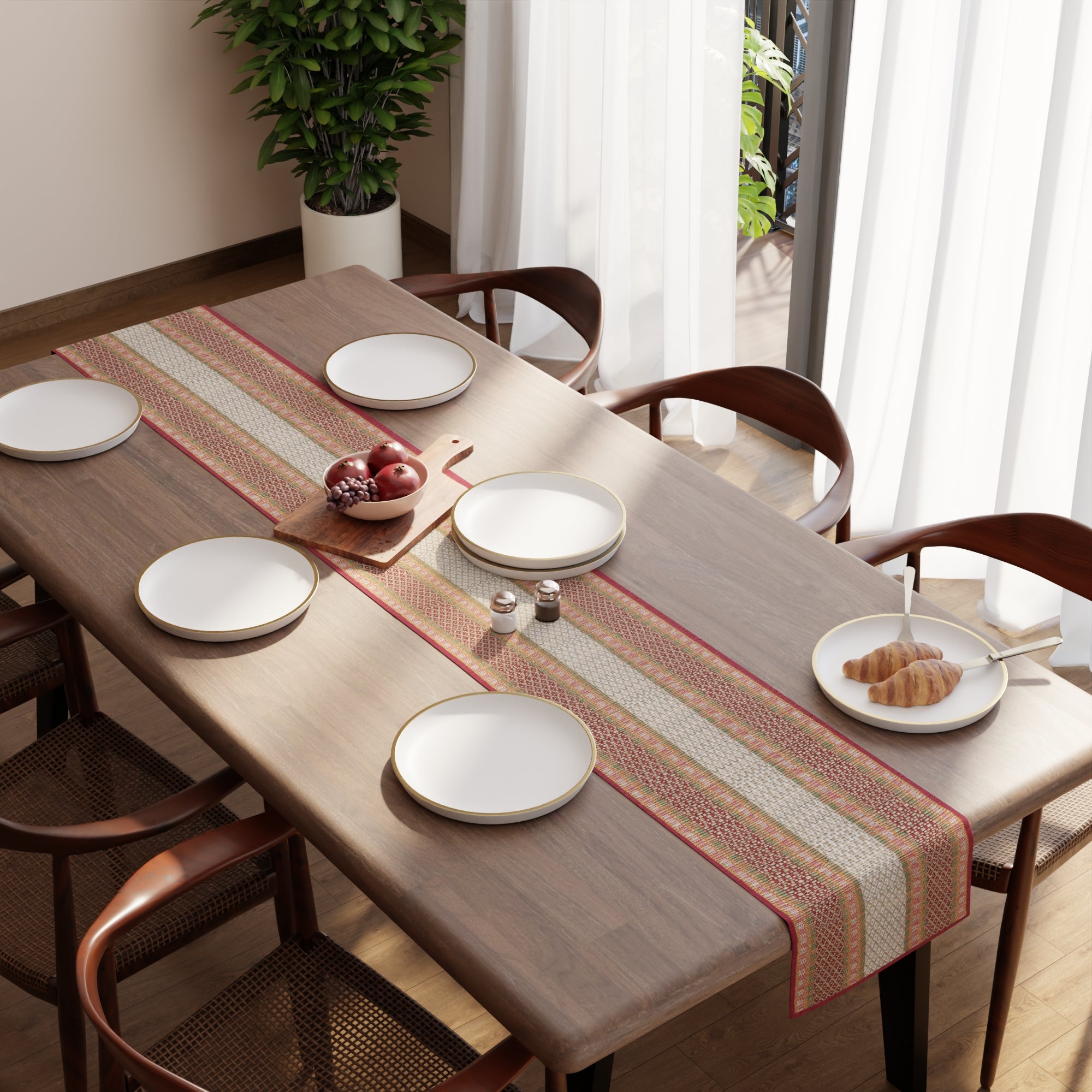 Madur Kathi Red Table Runner (Pack of 1)