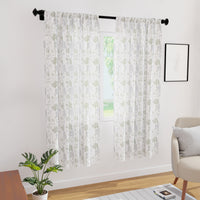 Polyester Branches Green Curtain (Pack of 2)