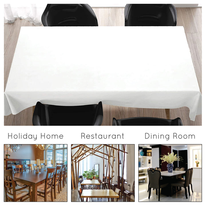 Damask Tablecloth White Table Cloth (Pack of 1)