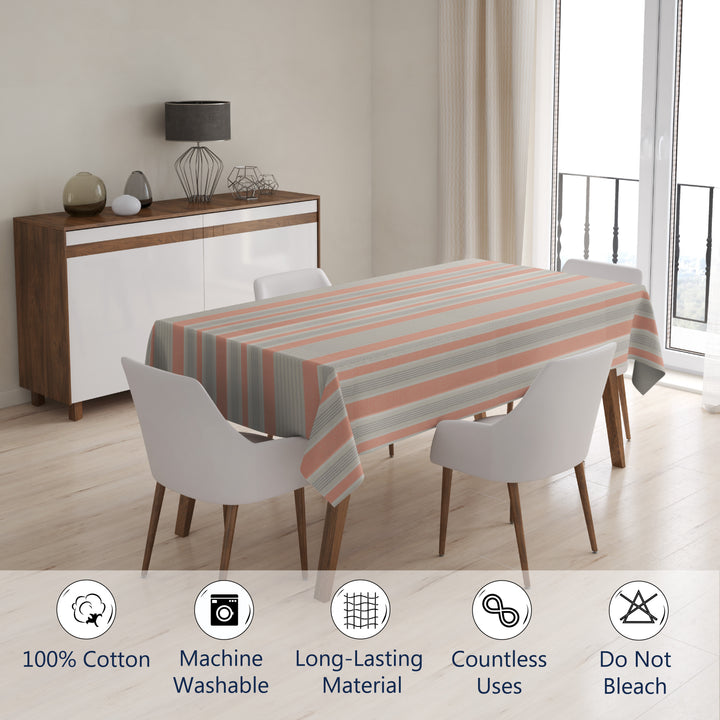 Cotton Peach Table Cloth (Pack of 1)