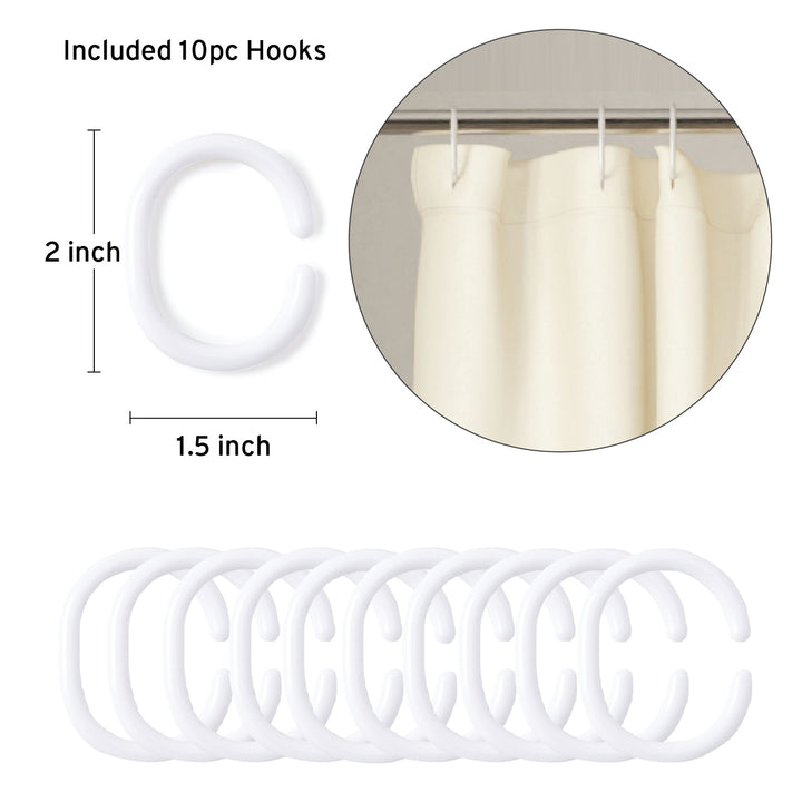 Polyester Natural Shower Curtain (Pack of 1)