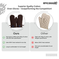 Canvas Dark Taupe & Beige Oven Gloves (Pack of 2)