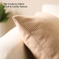 Corduroy Beige Cushion Cover