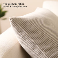 Corduroy Light Grey Cushion Cover