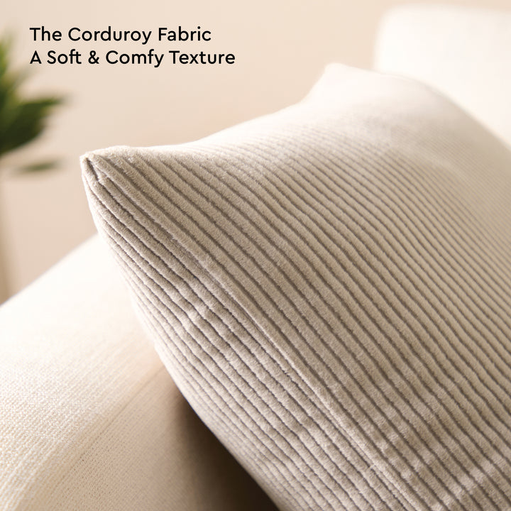 Corduroy Light Grey Cushion Cover