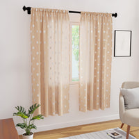 Polyester Dollar Beige Curtain (Pack of 2)