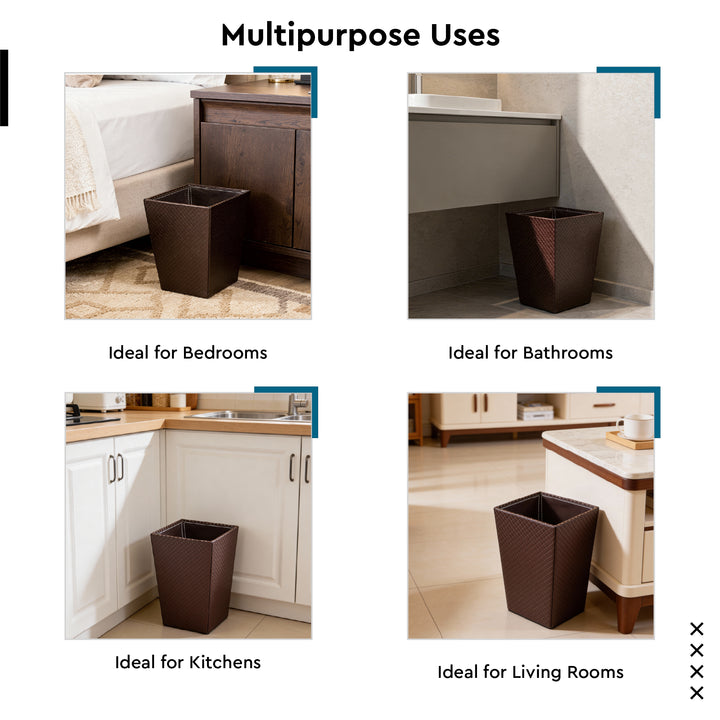 PU-Leather Copper Leather Dustbin