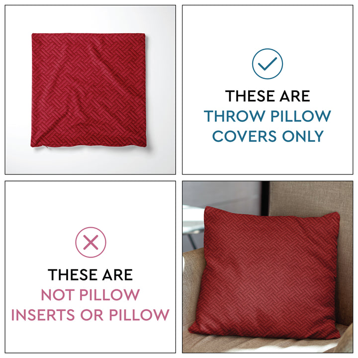 Quilted Velvet Red Cushion Cover (Pack of 1)