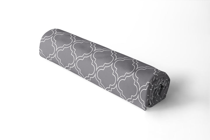 Polyester Printed Trellis Grey Fabric (1 Meter)