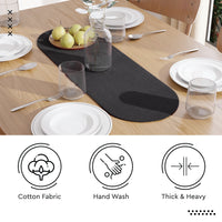 Cotton Black Table Runner (Pack of 1)