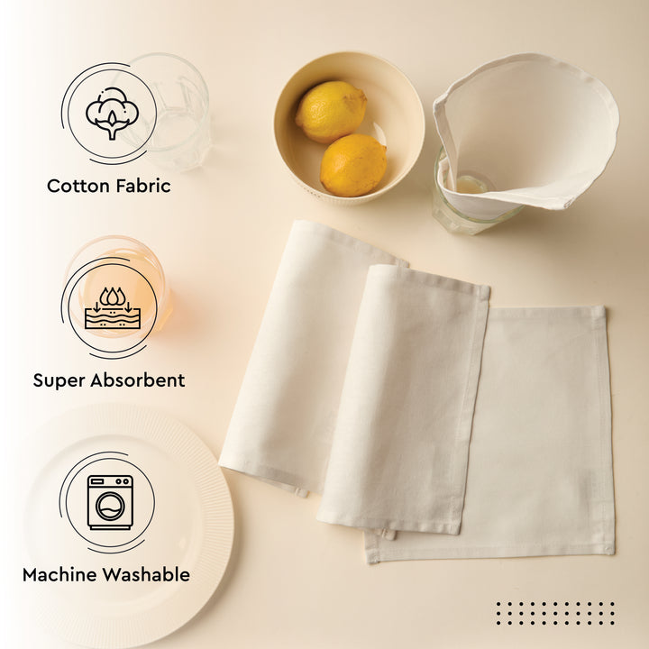 Cotton Natural Table Napkins (Pack of 12)