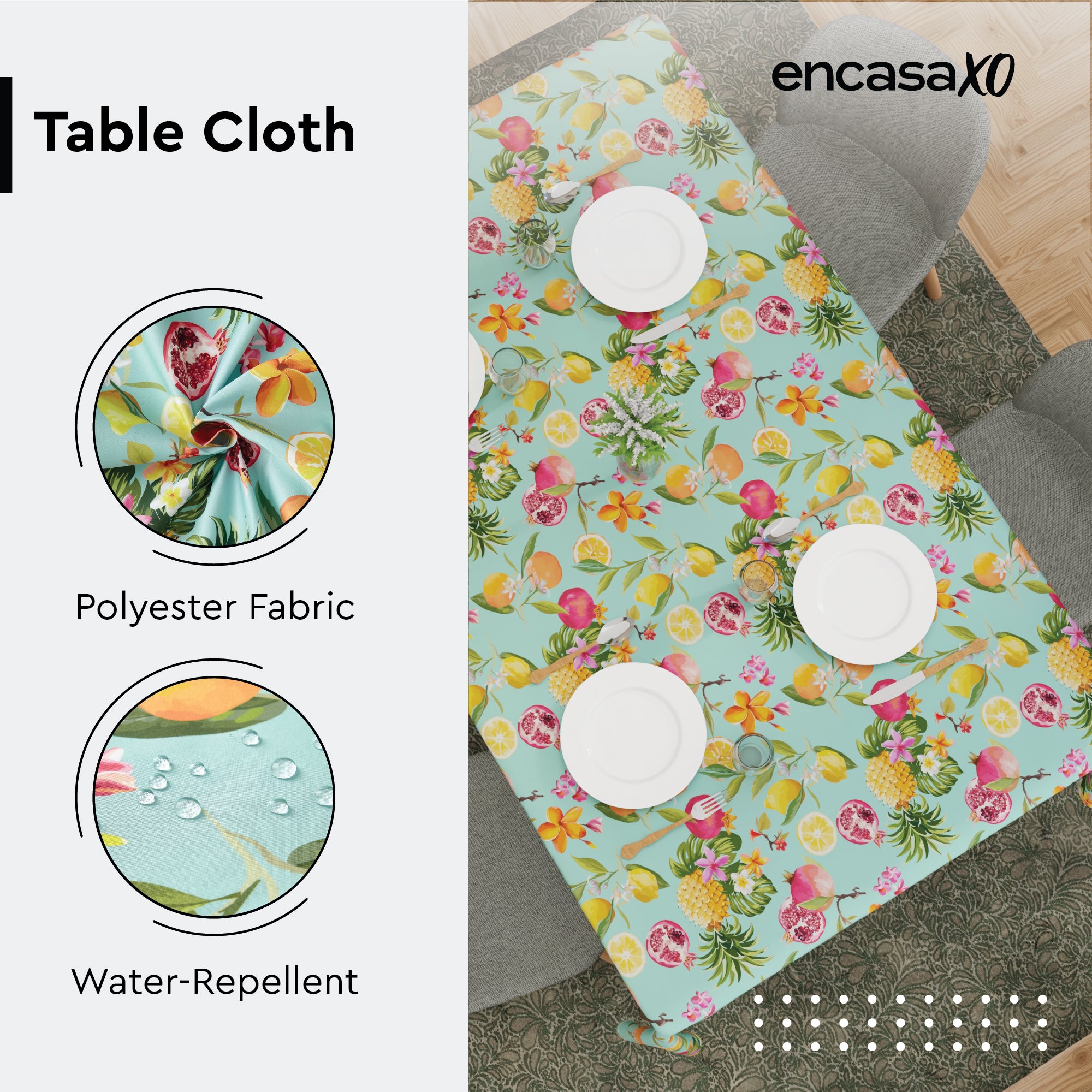 Polyester Pineapple Table Cloth (Pack of 1)