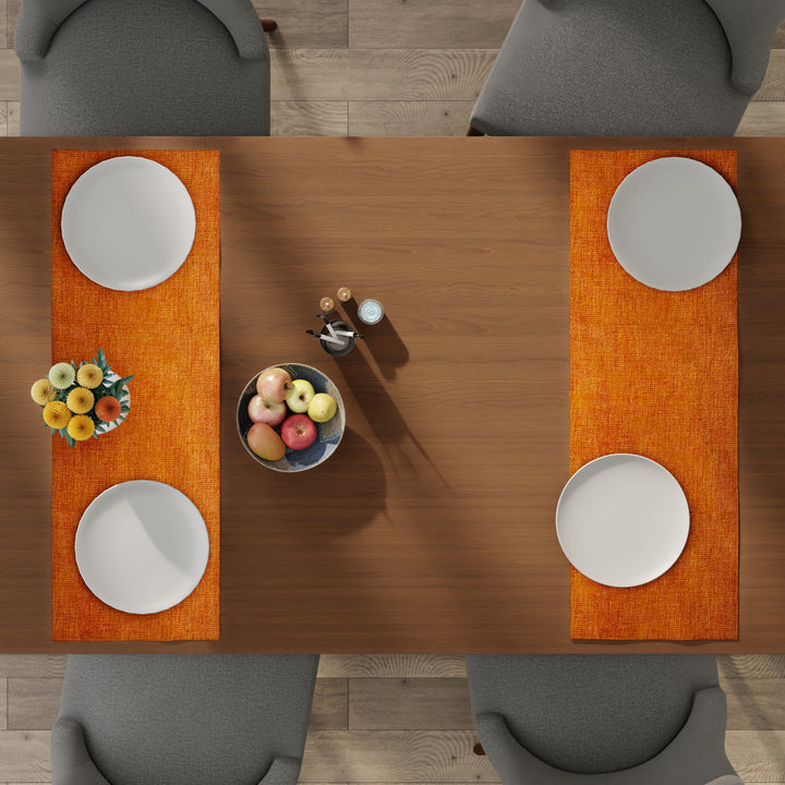 Chenille Orange Table Runner