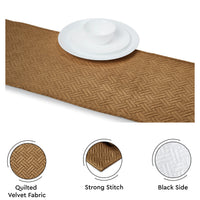 Quilted Velvet Brown Table Runner