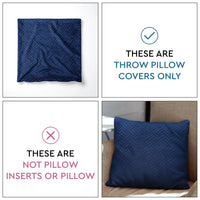 Quilted Velvet Navy Blue Cushion Cover (Pack of 2)