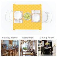 Polyester Yellow Trellis Table Cloth (Pack of 1)