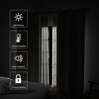 Blackout Grey White Curtain (Pack of 2)