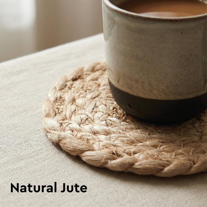 Jute Natural Bleach Coaster (Pack of 6)