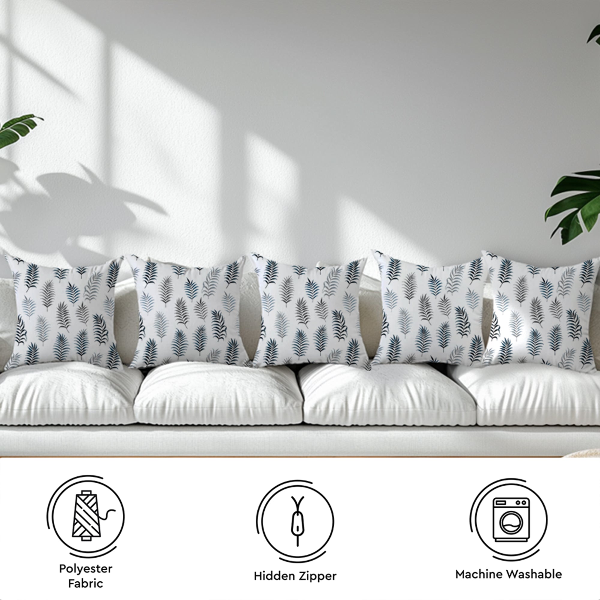 Micro Palm Leaves Cushion Cover