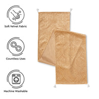 Embossed Velvet Gold Table Runner
