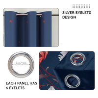 Blackout Polyester J2 Blue Curtain (Pack of 2)