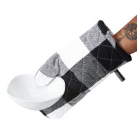 Cotton Buffalo Black Checks Oven Gloves (Pack of 2)