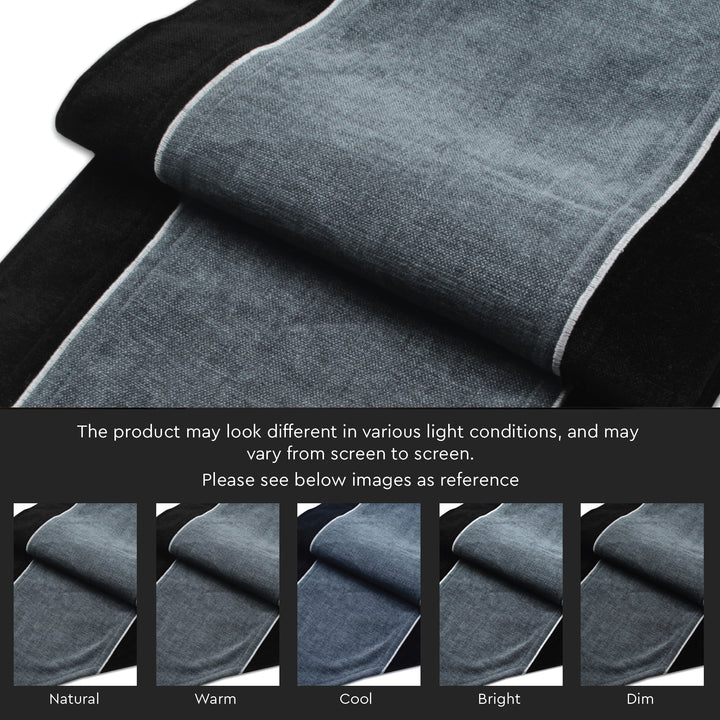 Cotton Black & Denim Table Runner (Pack of 1)