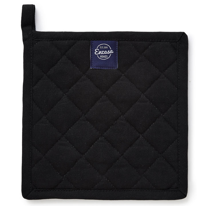Yarn Dyed Cotton Full Black Potholder (Pack of 4)