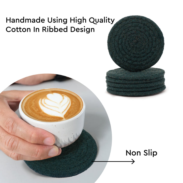 Cotton Dark Green Coaster
