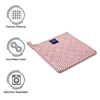 Cotton Ticking Red Pot Holders (Pack of 2)