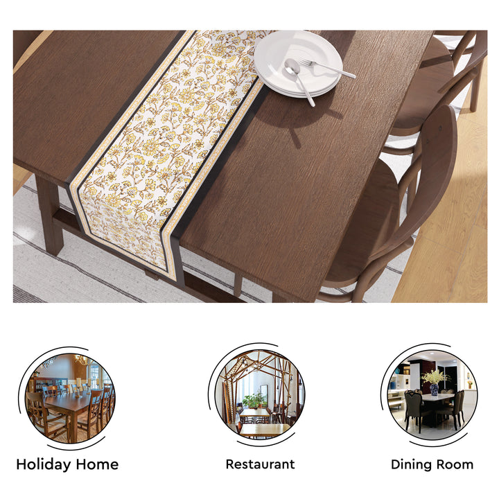 Cotton Yellow-02 Table Runner (Pack of 1)