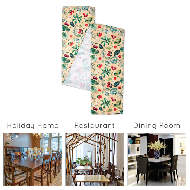 Water Repellent Polyester Cherry Table Runner (Pack of 1)