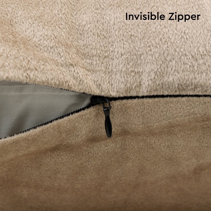 Velvet Beige Cushion Cover (Pack of 2)