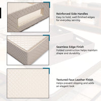 Leather Cream Leather Serving Tray Combo
