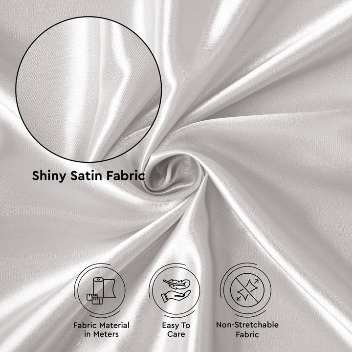 Satin Polyester Silk White Fabric