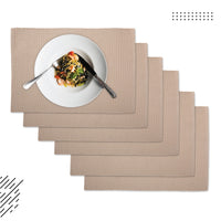 Cotton Solid Beige Placemat (Pack of 6)