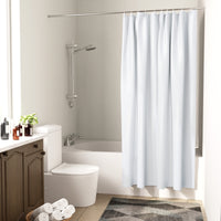Polyester ZZ White Shower Curtain (Pack of 1)