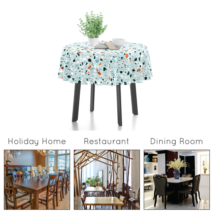 Cotton Terrazzo Mint Table Cloth (Pack of 1)