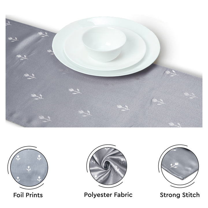 Blackout Buti Medium Grey Table Runner (Pack of 1)