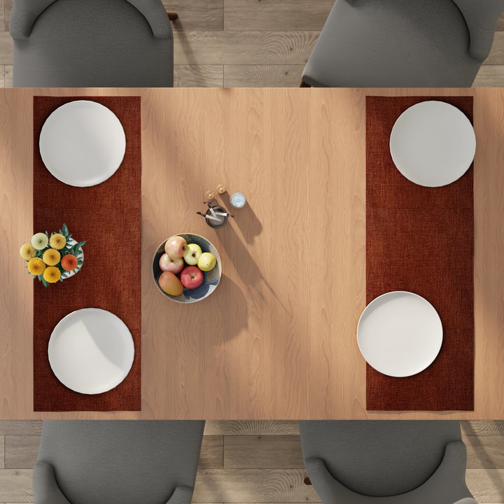 Chenille Rust Orange Table Runner