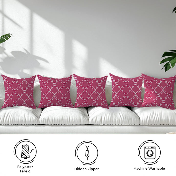Micro Hot Pink Trellis Cushion Cover