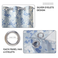 Blackout Polyester L2 Blue Curtain (Pack of 2)